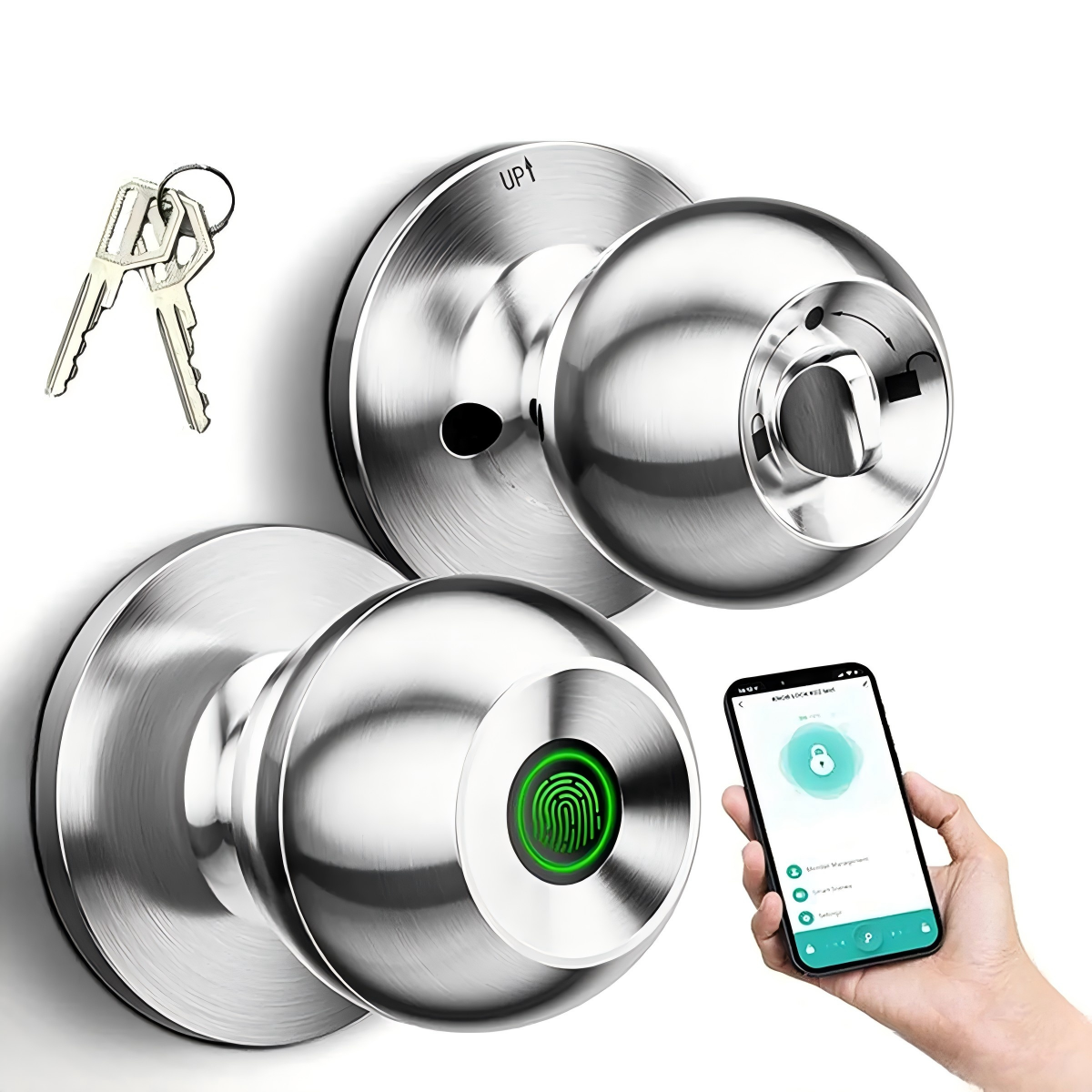 π Fingerprint Smart Door Lock Knob