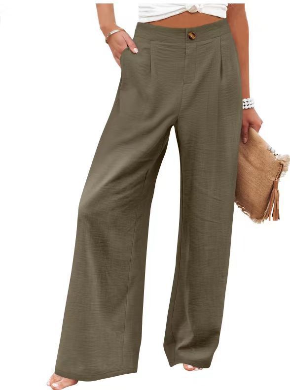 Women's High-Waisted Cotton Linen Wide-Leg Pants ๐ฟ๐