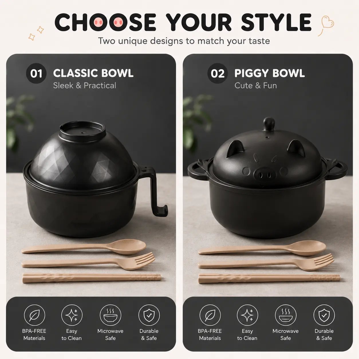 🍜 Ultimate Microwave Ramen Bowl Set