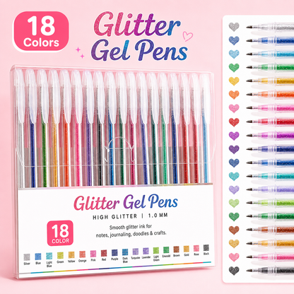 ✨ Glitter Gel Pen Set for Coloring, Drawing & Journaling
