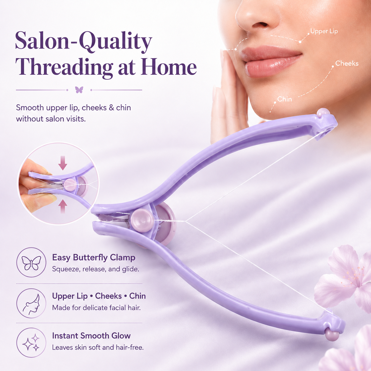 ThreadGlide™ Eco-Friendly Facial Hair Threading Tool🌈