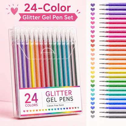 ✨ Glitter Gel Pen Set for Coloring, Drawing & Journaling