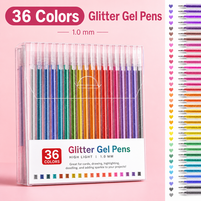 ✨ Glitter Gel Pen Set for Coloring, Drawing & Journaling