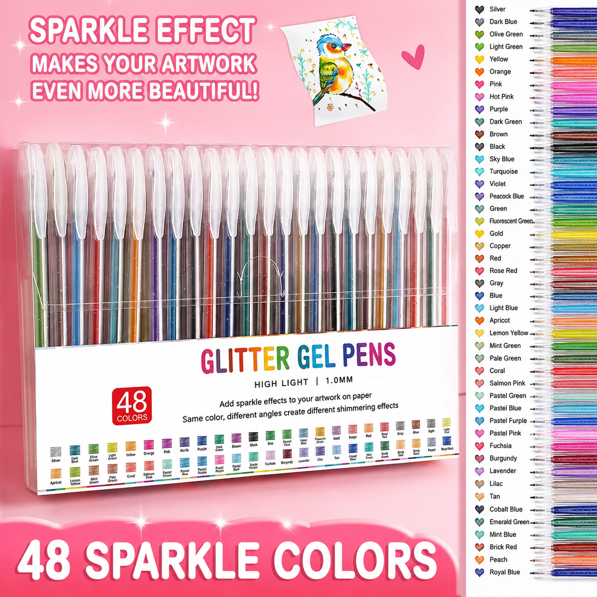 ✨ Glitter Gel Pen Set for Coloring, Drawing & Journaling