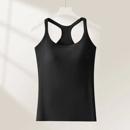 🔥Last Day 45% OFF-🧘‍♀️ Women's Ribbed Built-In Bra Tank Top