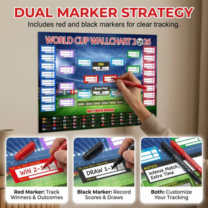 💥Last Day: Buy 2 Get 1 Free - 🗓️ ⚽ 2026 World Cup Poster Set|Group Stage & Knockout Posters (23.6” x 35.4”)
