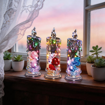✨ Set of Four Realistic Rose Candle Lights