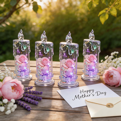 ✨ Set of Four Realistic Rose Candle Lights
