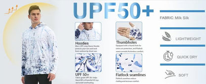 Men's UPF 50+ Outdoor Sun Hoodie | Quick-Dry Fishing & Hiking Shirt