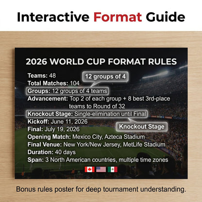 💥Last Day: Buy 2 Get 1 Free - 🗓️ ⚽ 2026 World Cup Poster Set|Group Stage & Knockout Posters (23.6” x 35.4”)