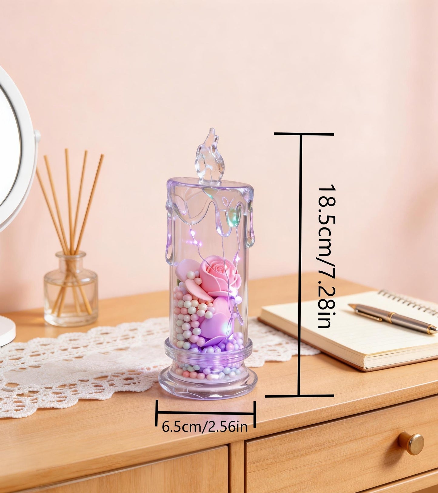 ✨ Set of Four Realistic Rose Candle Lights