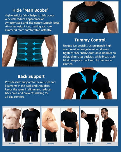 💪✨ Men's Slimming Compression Shirt – Instant Body Shaper