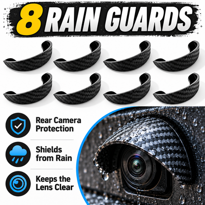 🚗 Carbon Fiber Car Backup Camera Rain & Glare Shield – Universal Protective Sun Visor