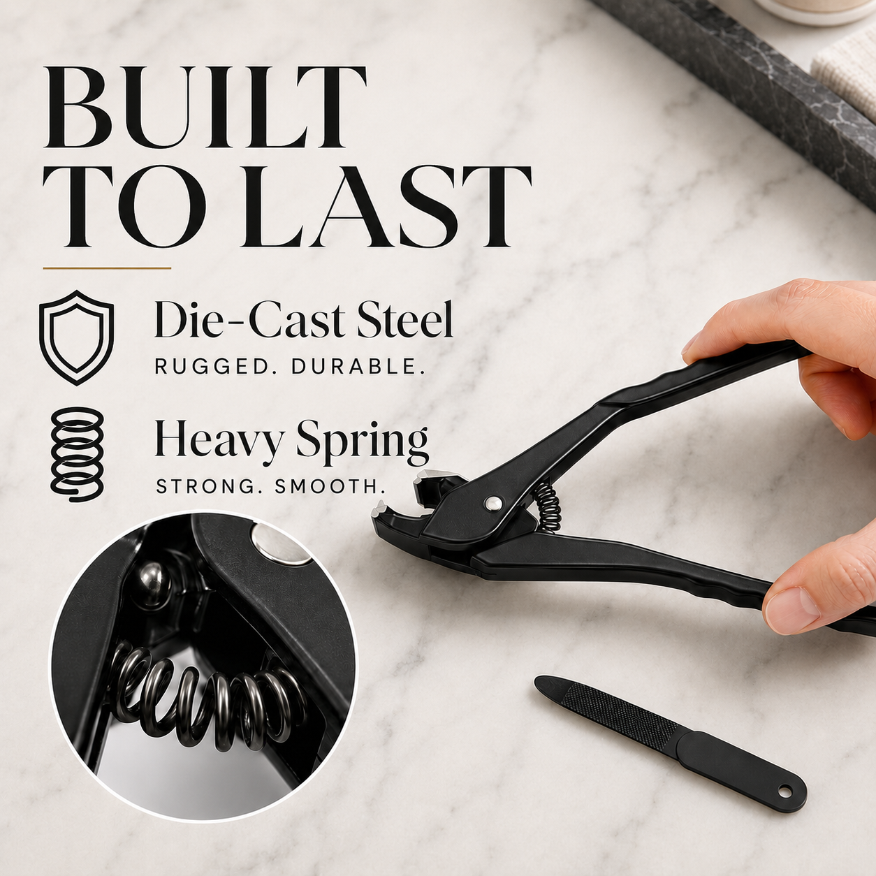 Heavy Duty Curved Tip Toenail Clipper - Long Handle Ergonomic Design