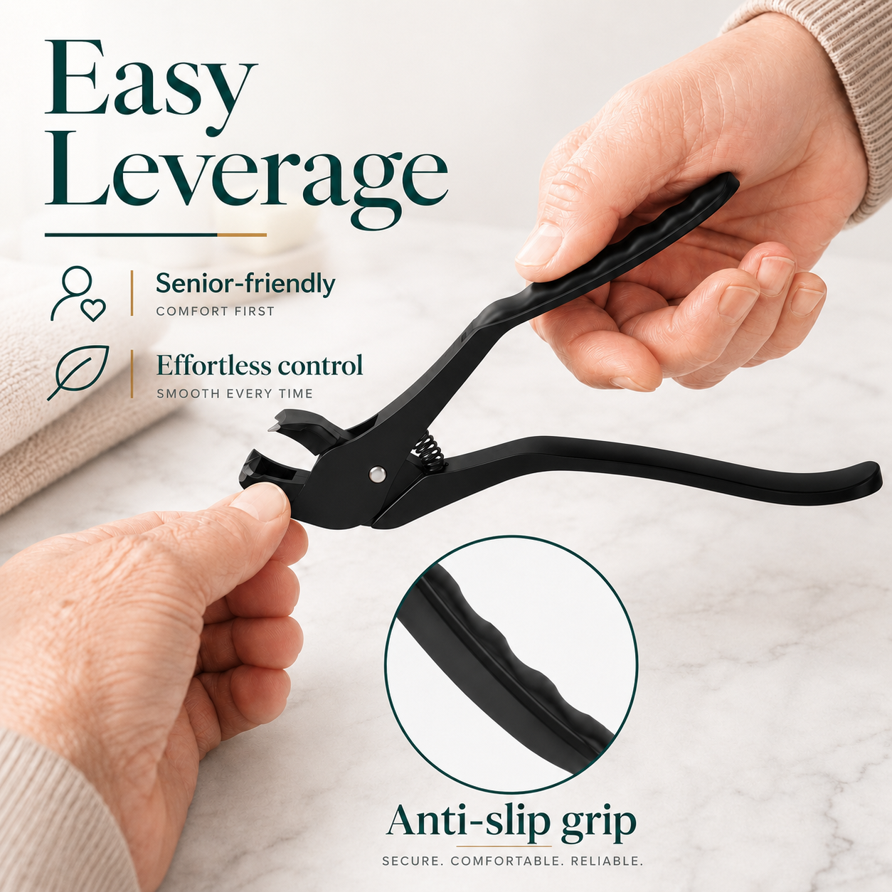 Heavy Duty Curved Tip Toenail Clipper - Long Handle Ergonomic Design
