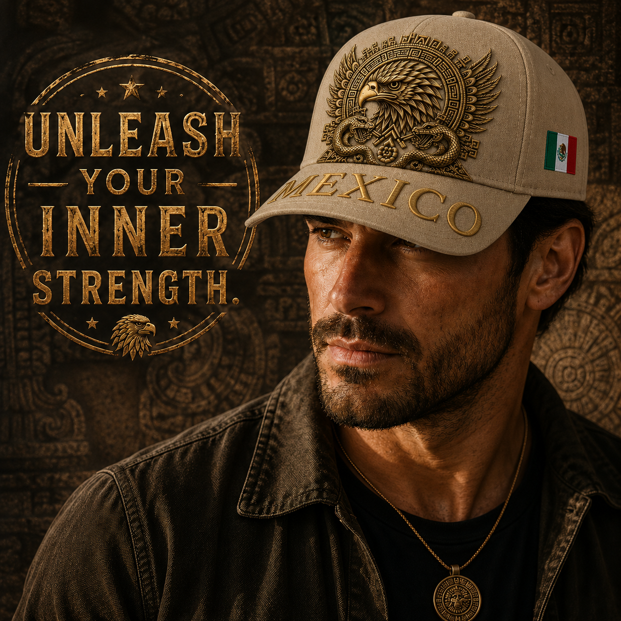 Mexico Aztec Eagle 3D Cap🧢