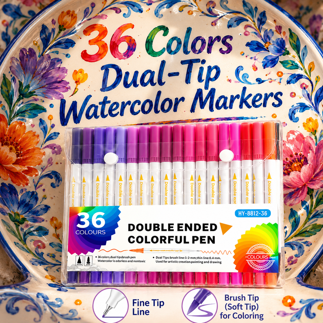 Dual Tip Acrylic Paint Markers Set