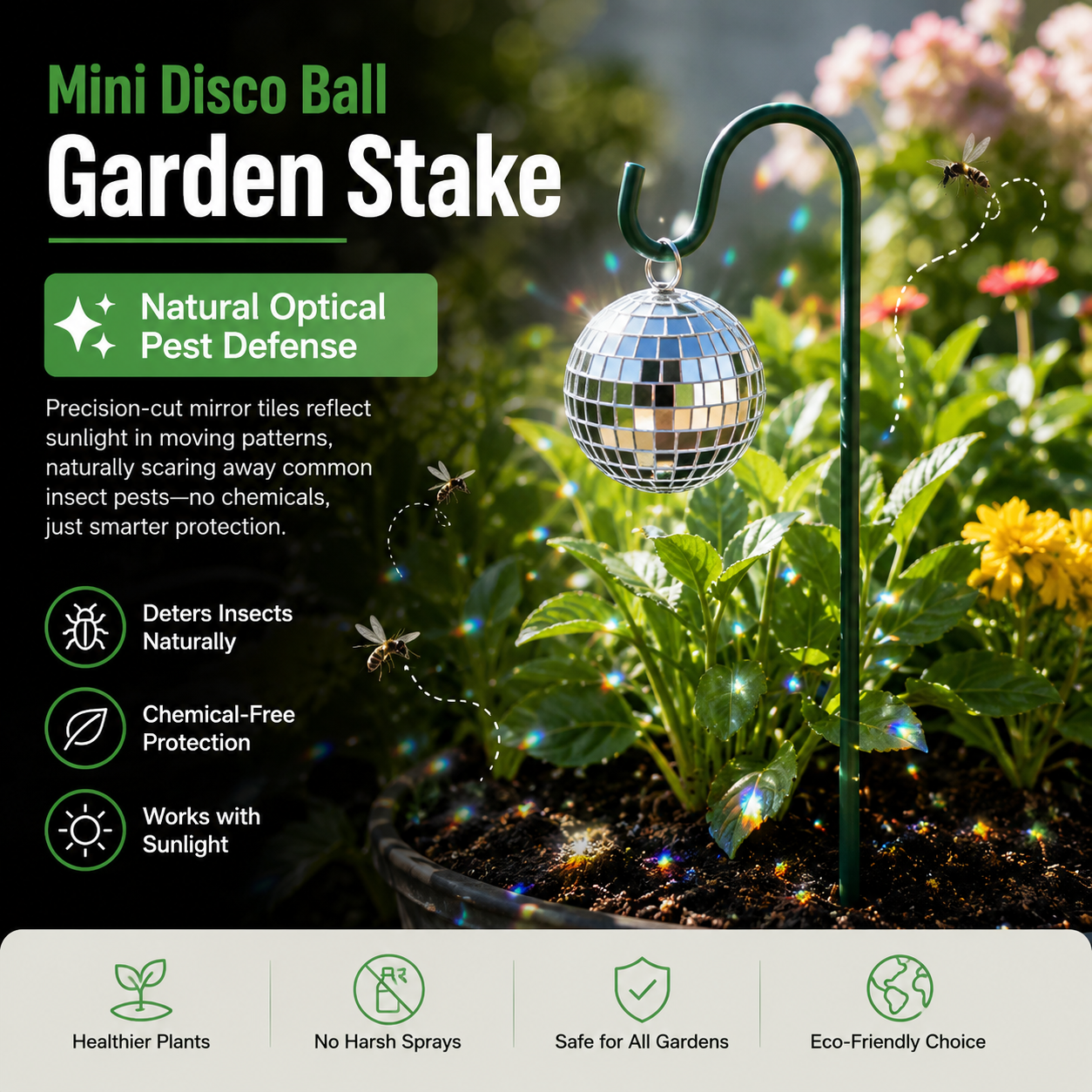 🪩🌱 Mini Disco Ball Garden Stake