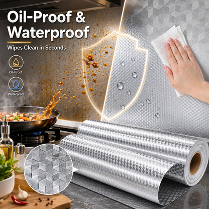 🍳Oil-Proof Aluminum Foil Kitchen Backsplash Wallpaper