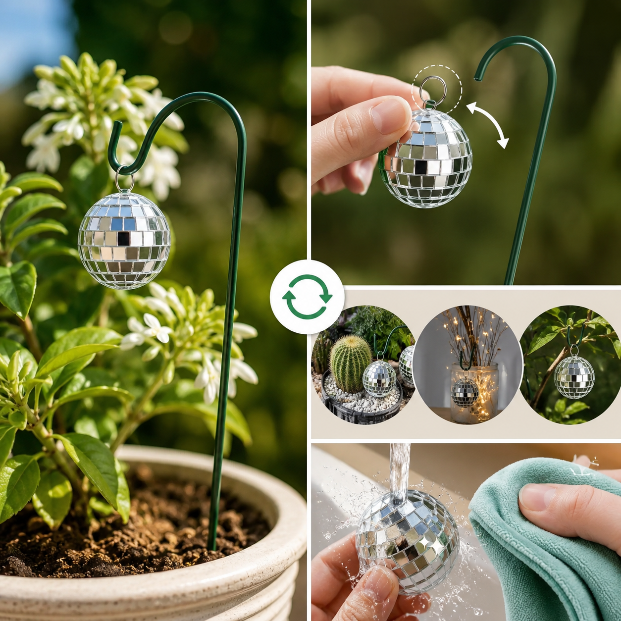 🪩🌱 Mini Disco Ball Garden Stake