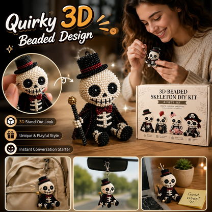 💀 Cute Portable 3D Beaded Skeleton DIY Kit