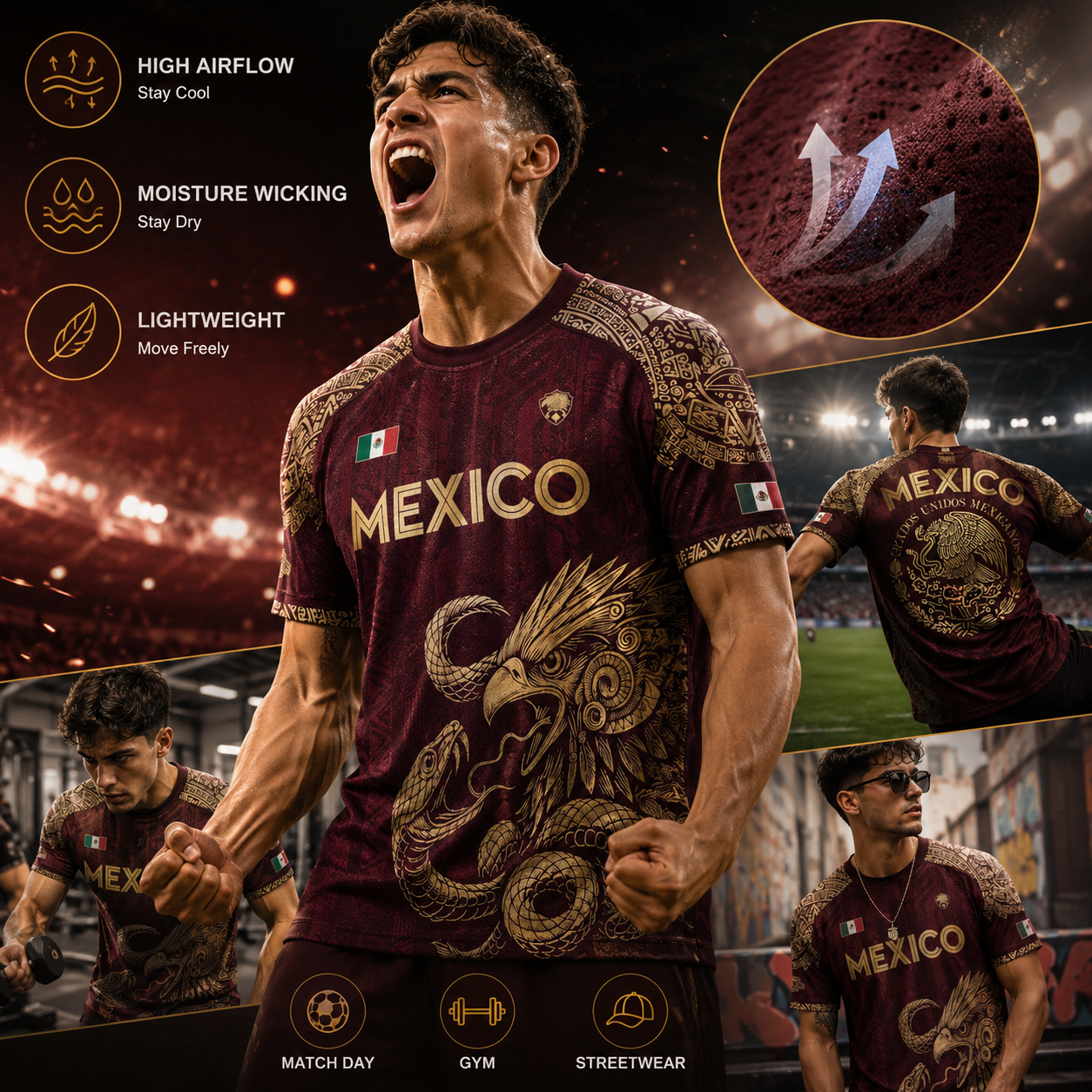 ⚽️ Mexico Aztec Eagle & Serpent Soccer Jersey