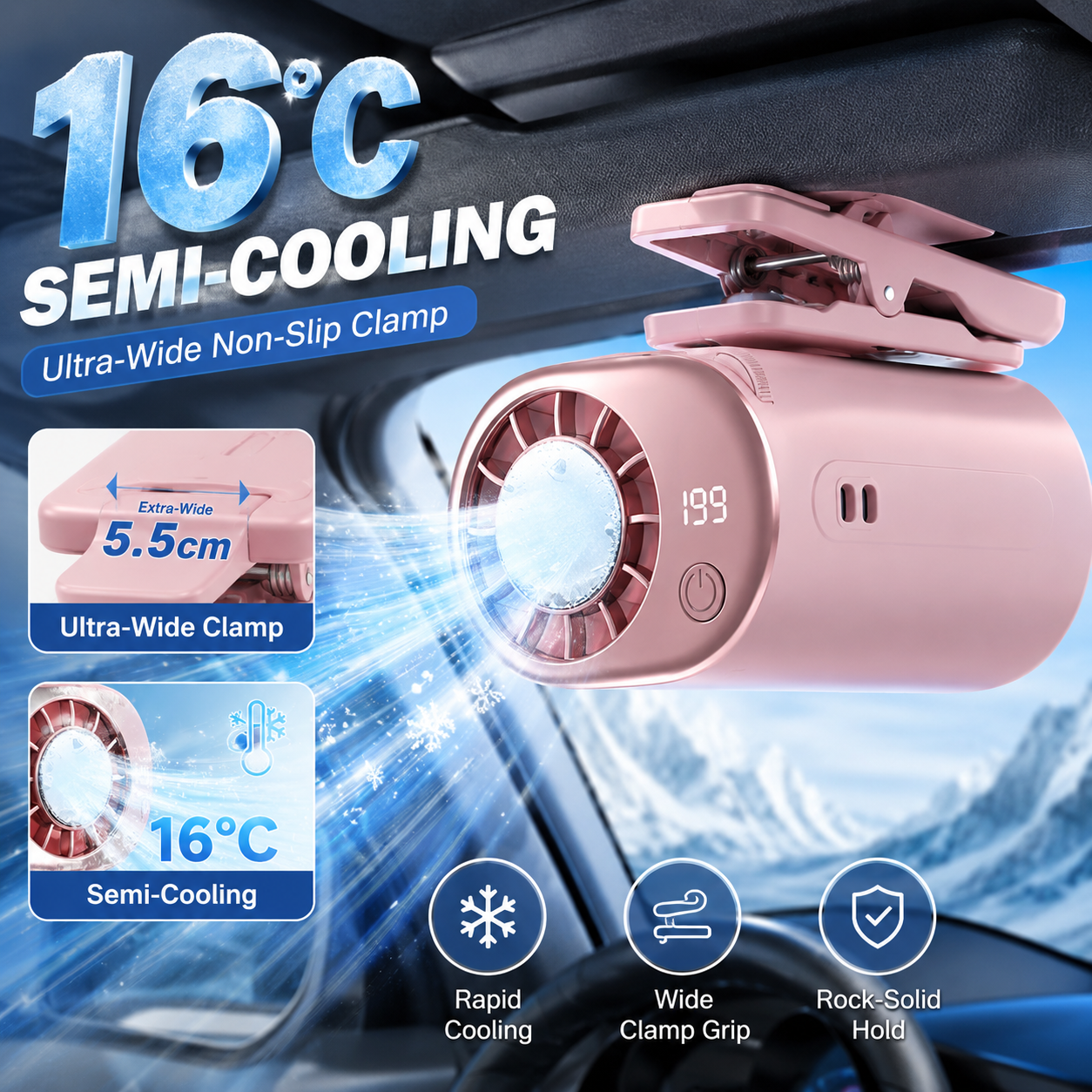 🚗 Joytutus Clip-On Car Cooling Fan