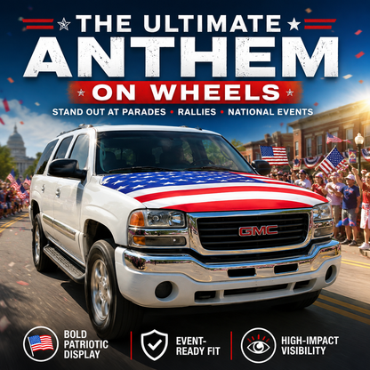 Premium American Flag Car Hood Set