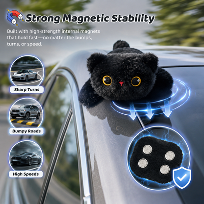 🐱 Magnetic Black Cat Car Plush Toy