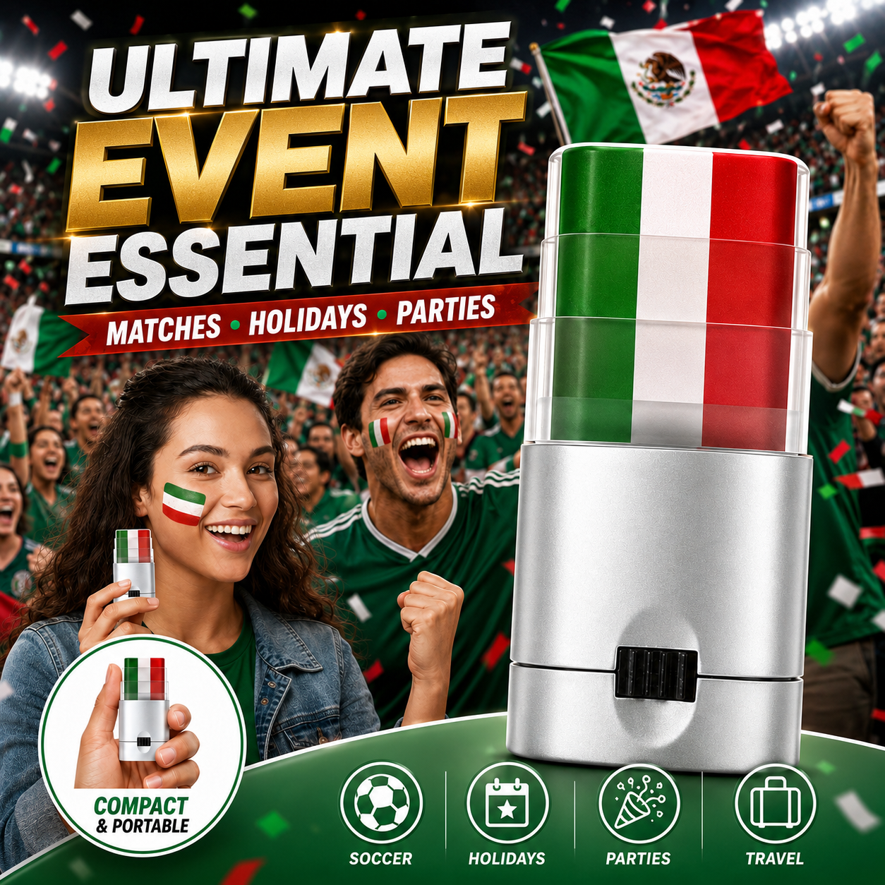 🇲🇽 Mexico Flag Face Paint Stick