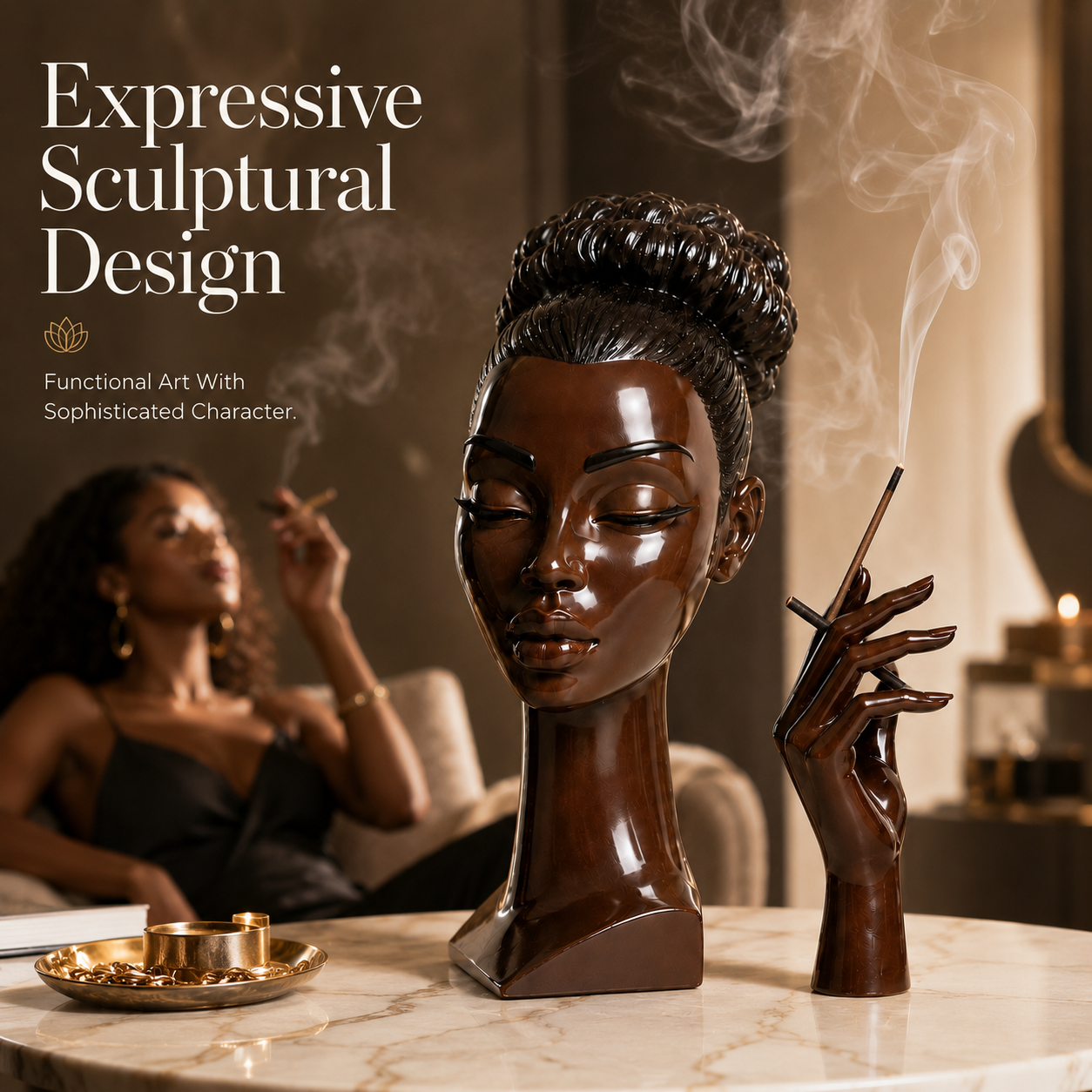 ✨ Sculptural Incense Burner Set