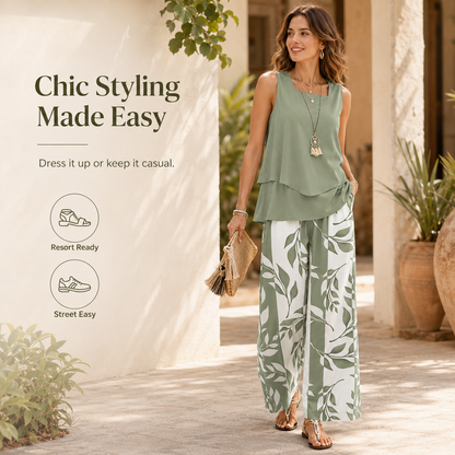 🌸 Boho Floral Two-Piece Vacation Set