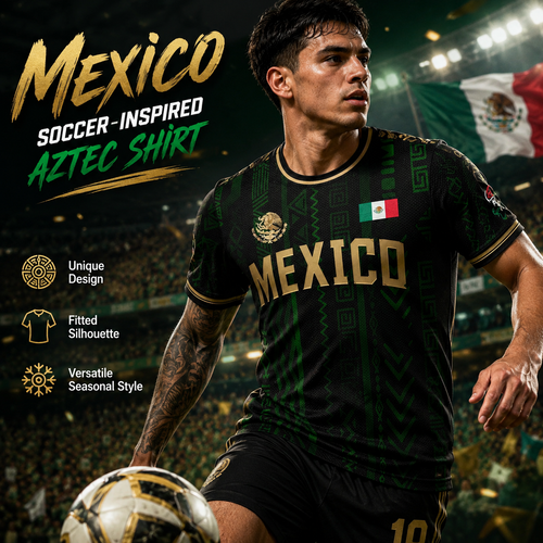 ⚽ Aztec-Inspired Long Sleeve Soccer Jersey