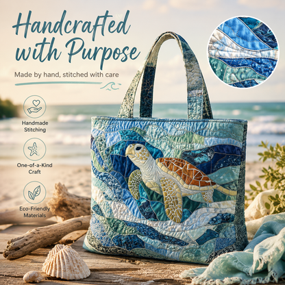 🐢 Turtle Haven Handmade Tote Bag