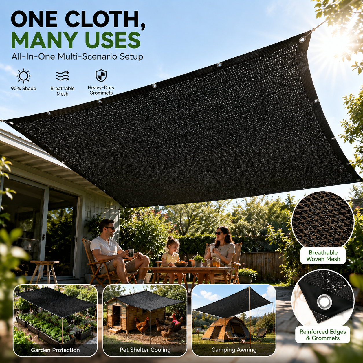 [💥SUMMER SALE] ☀️ 10x13ft Premium 90% Blackout Shade Cloth
