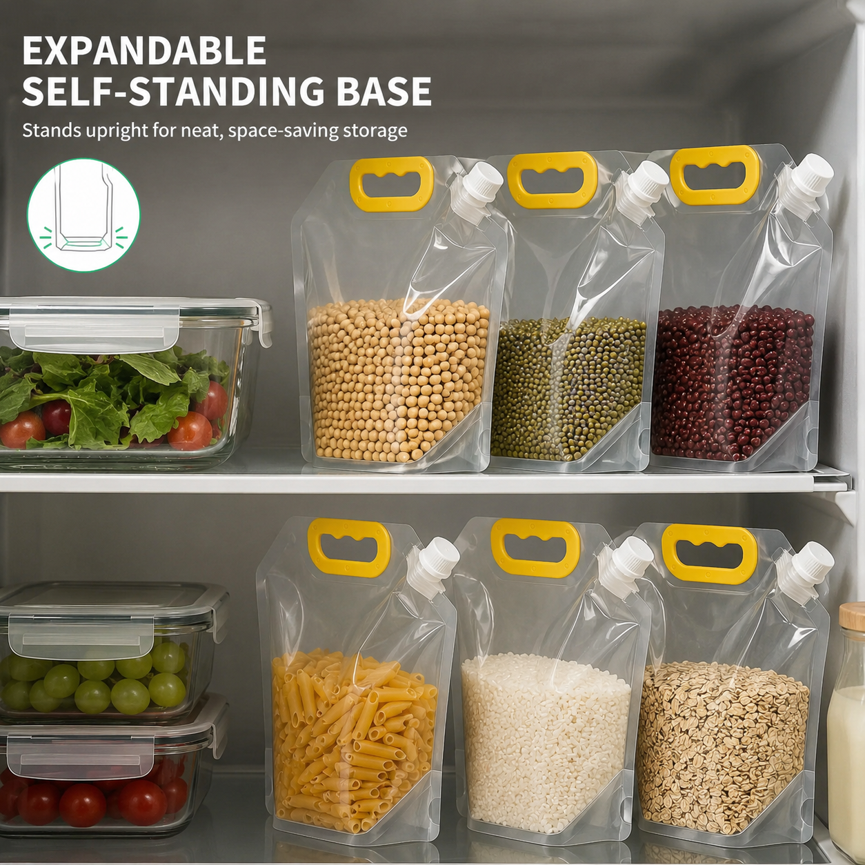 5-Pack Stand-Up Heavy-Duty Food Storage Pouches
