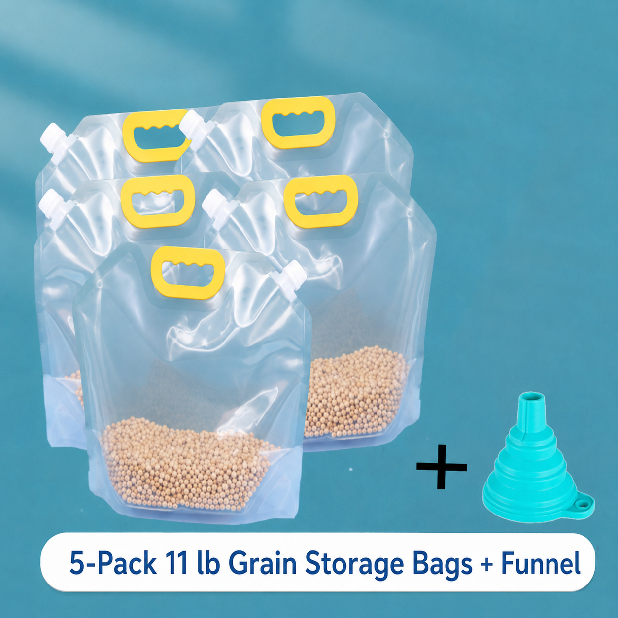 5-Pack Stand-Up Heavy-Duty Food Storage Pouches