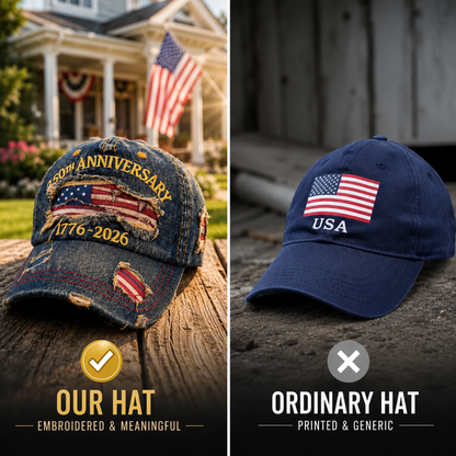 🇺🇸 250th Anniversary Patriotic Denim Hat