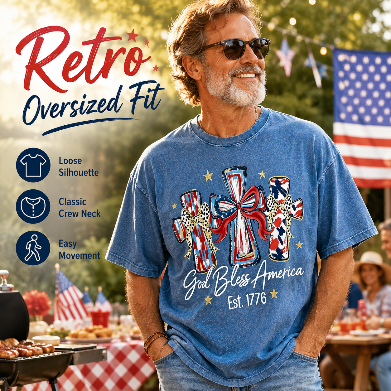 God Bless America USA 250th Anniversary T-Shirt