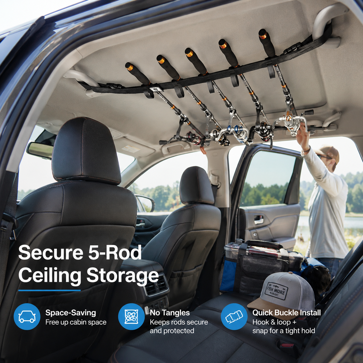 Vehicle Fishing Rod Holder Storage Straps