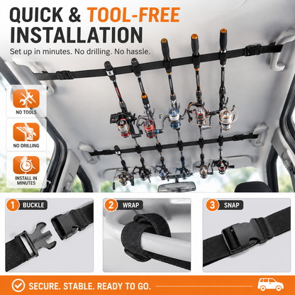 Vehicle Fishing Rod Holder Storage Straps