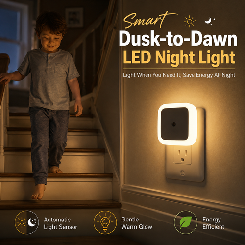 Auto On/Off Light Sensing LED Night Light