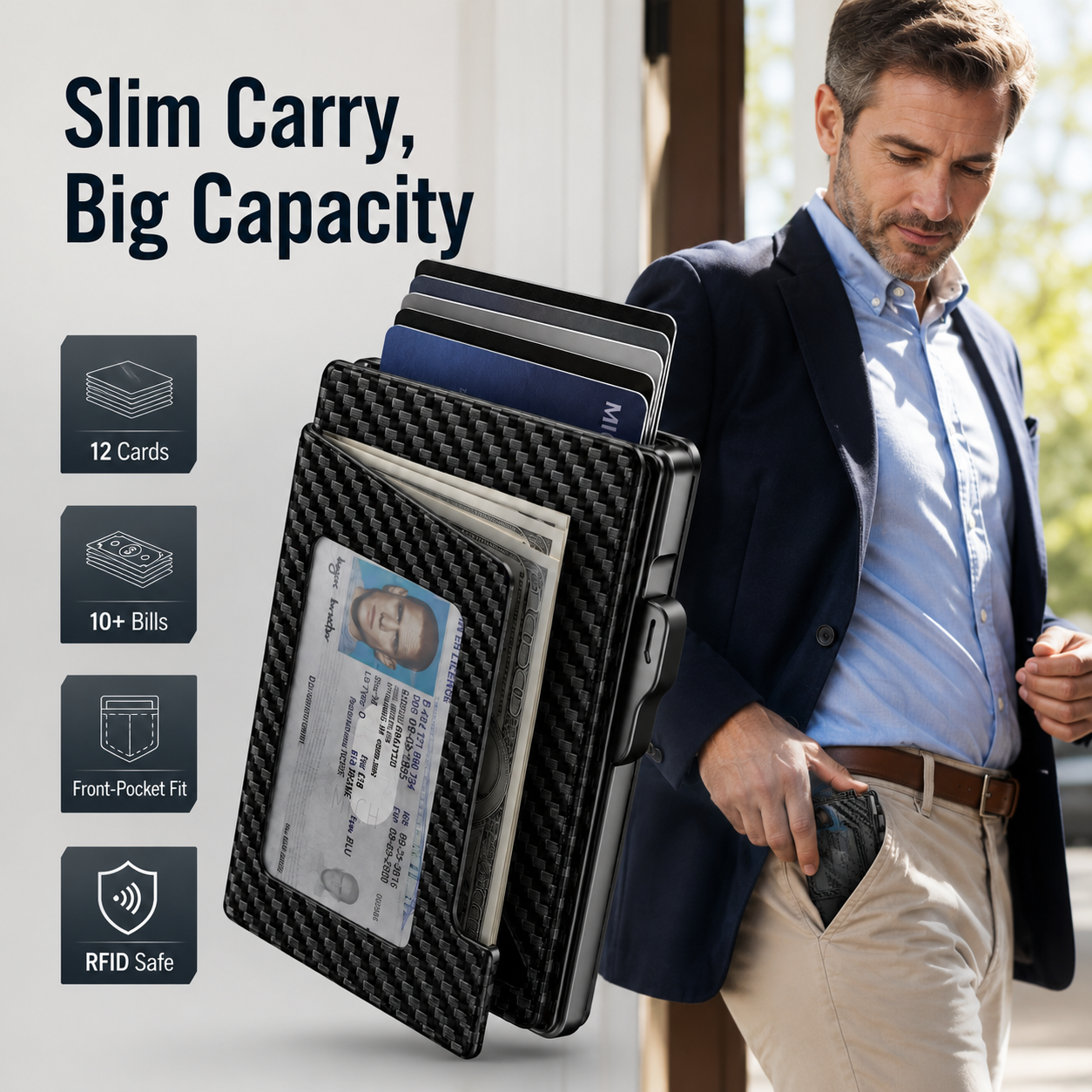 Minimalist Aluminum Pop-Up Wallet for Men