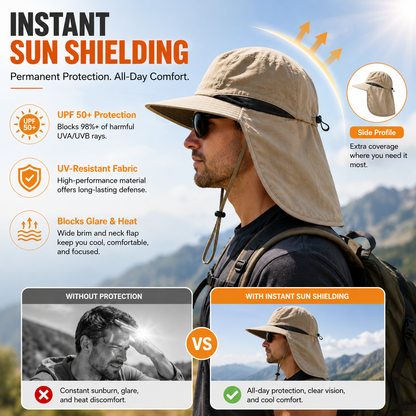 Unisex Outdoor Sun Protection Fisherman Hat with Neck Flap 🌞🧢