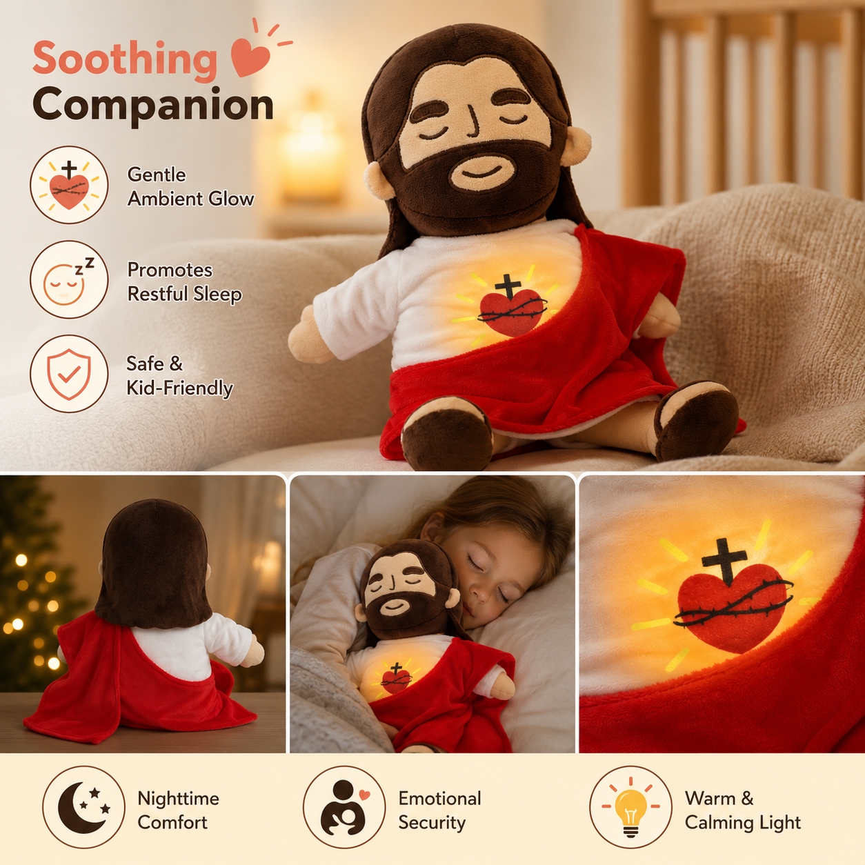 Soothing Breathing Jesus Plush Toy 🕊️✨