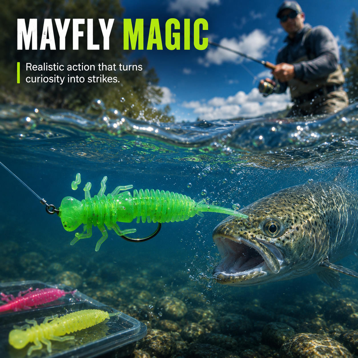 Realistic Mayfly Larva Soft Fishing Bait (20-Pack) 🎣🐛