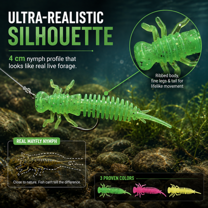 Realistic Mayfly Larva Soft Fishing Bait (20-Pack) 🎣🐛