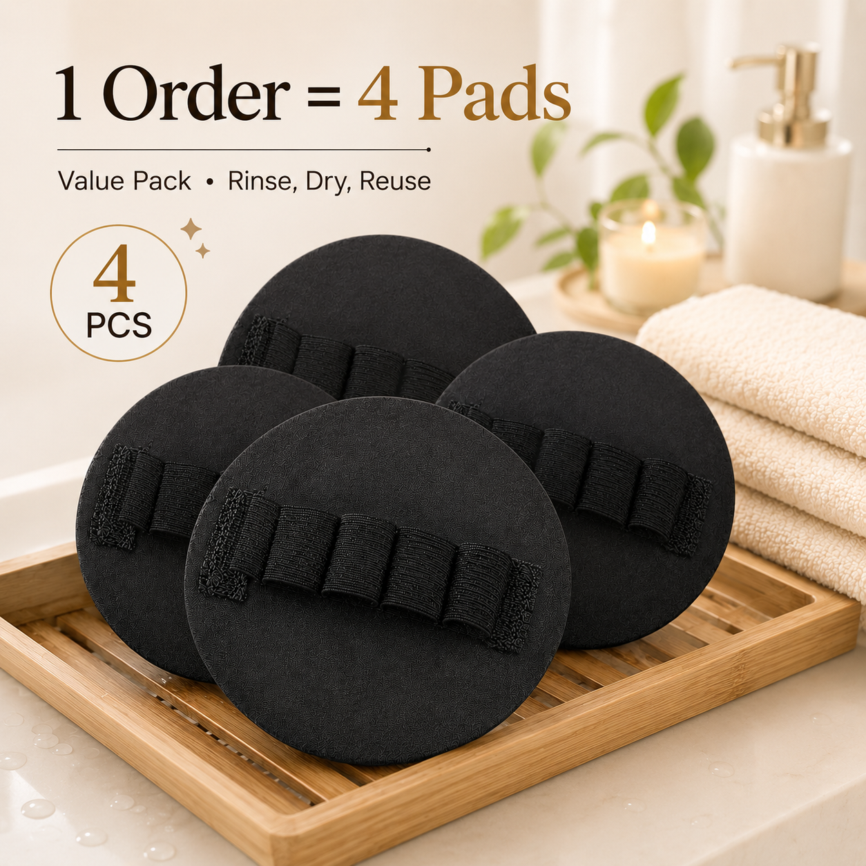 🧽 4 Counts Soft Exfoliating Shower Scrubber
