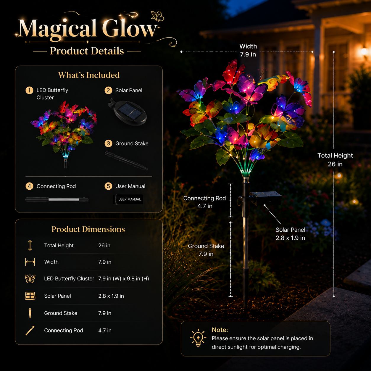 Solar Butterfly Branch Lights
