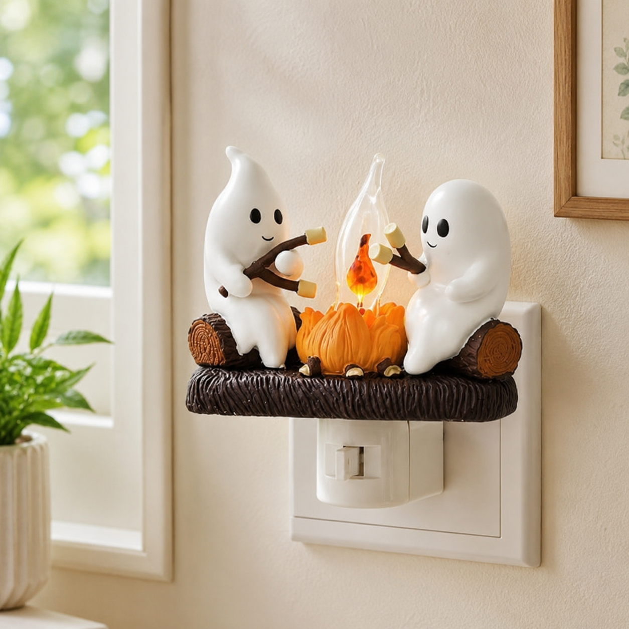 👻 Ghost Campfire Night Light